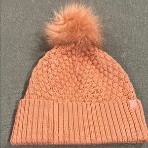 Lululemon Pink Savanna Knit Beanie with Pom Pom